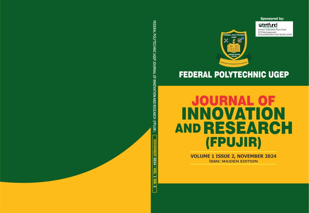 					View Vol. 1 No. 2 (2024): FedPoly-Ugep Journal of Innovation and Research
				
